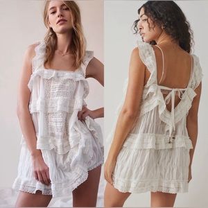 Free People Tiered and True Romper mini dress nwot